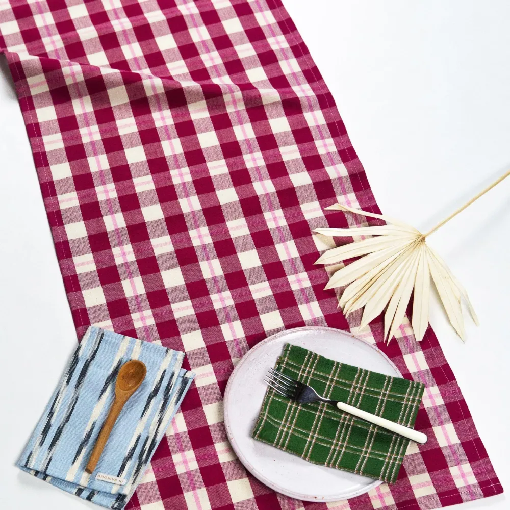 New Archive New York Abigail Plaid Table Runner