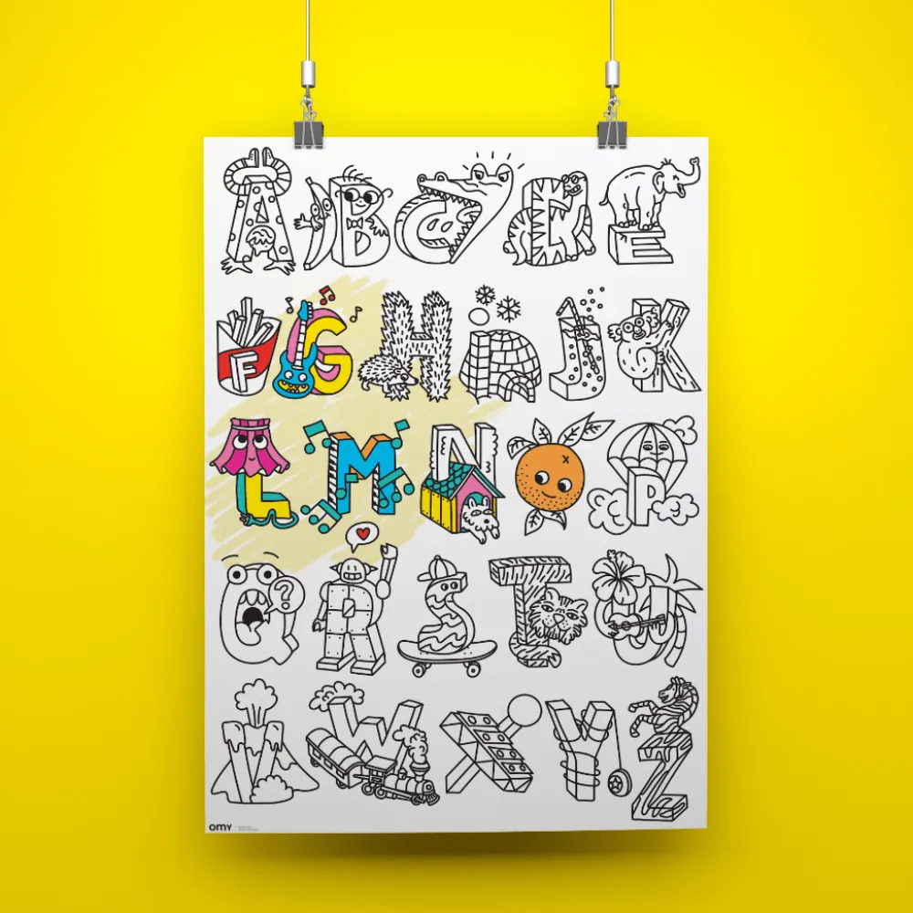 OMY U.S. Alphabet Giant Coloring Poster