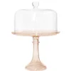 Estelle Colored Glass Amber Smoke Glass Cake Stand