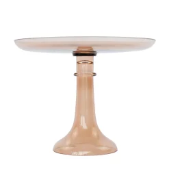 Estelle Colored Glass Amber Smoke Glass Cake Stand