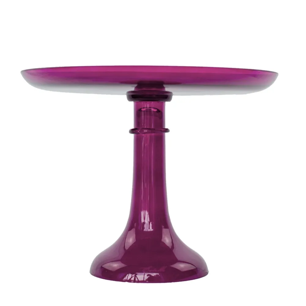 New Estelle Colored Glass Amethyst Glass Cake Stand
