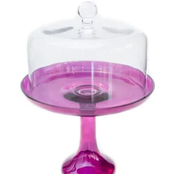 New Estelle Colored Glass Amethyst Glass Cake Stand