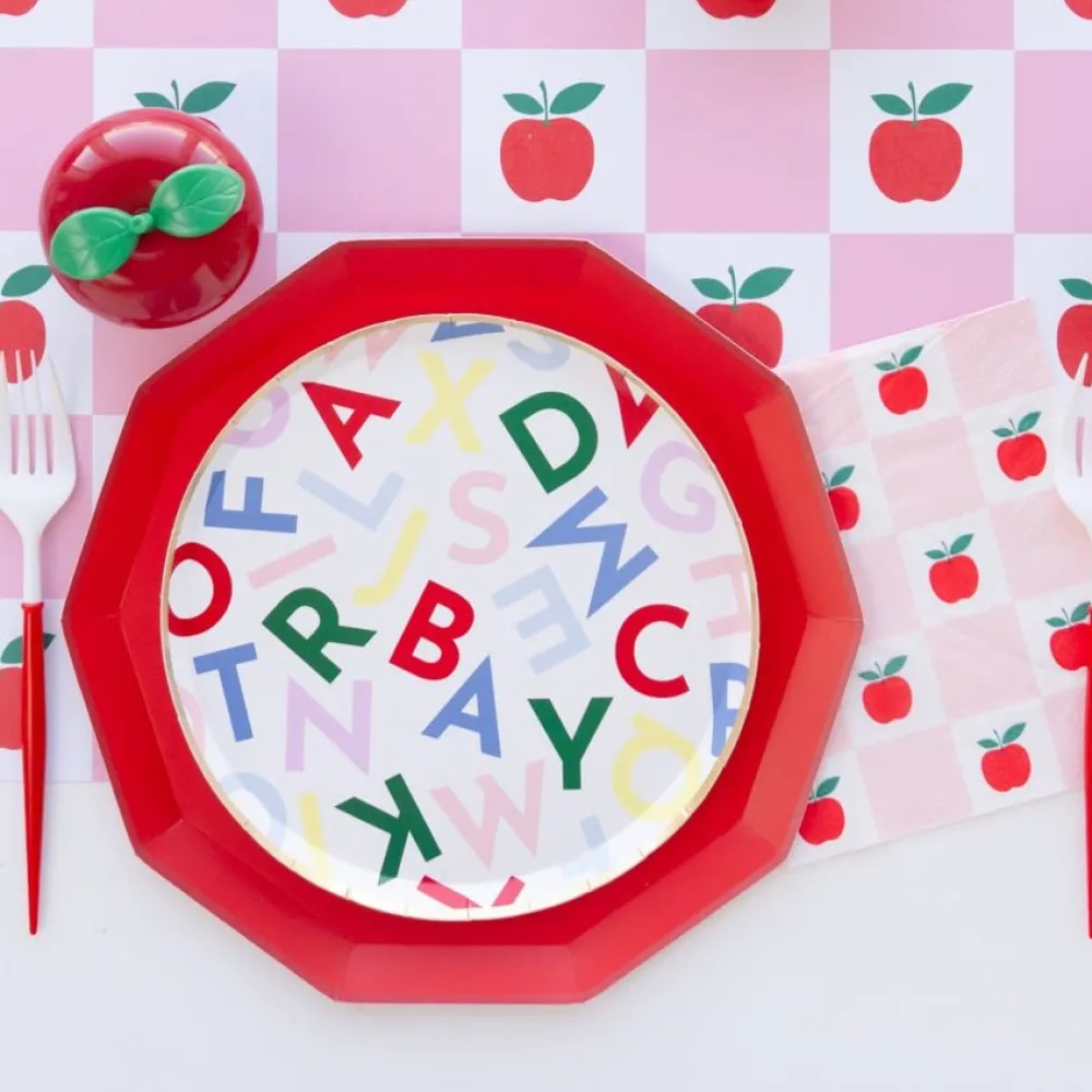 Online Bonjour Fete Apple & Pink Checker Large Napkins