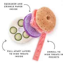 Online The Foggy Dog Bagel and Lox Interactive Snuffle Dog Toy