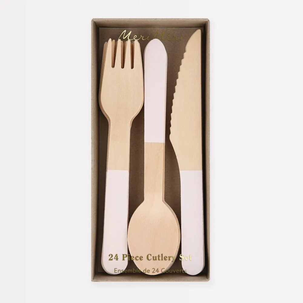 Online Meri Meri Ballet Slipper Pink Wooden Cutlery Set