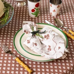 New Trudie Beatrice Chocolate Ruffled Napkins - Set of 4