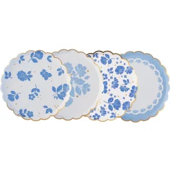 Clearance Bonjour Fete Belle Blue Elegant Floral Dessert Plates