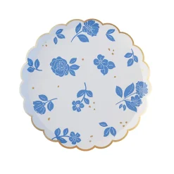 Clearance Bonjour Fete Belle Blue Elegant Floral Dessert Plates