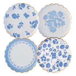 Clearance Bonjour Fete Belle Blue Elegant Floral Dessert Plates