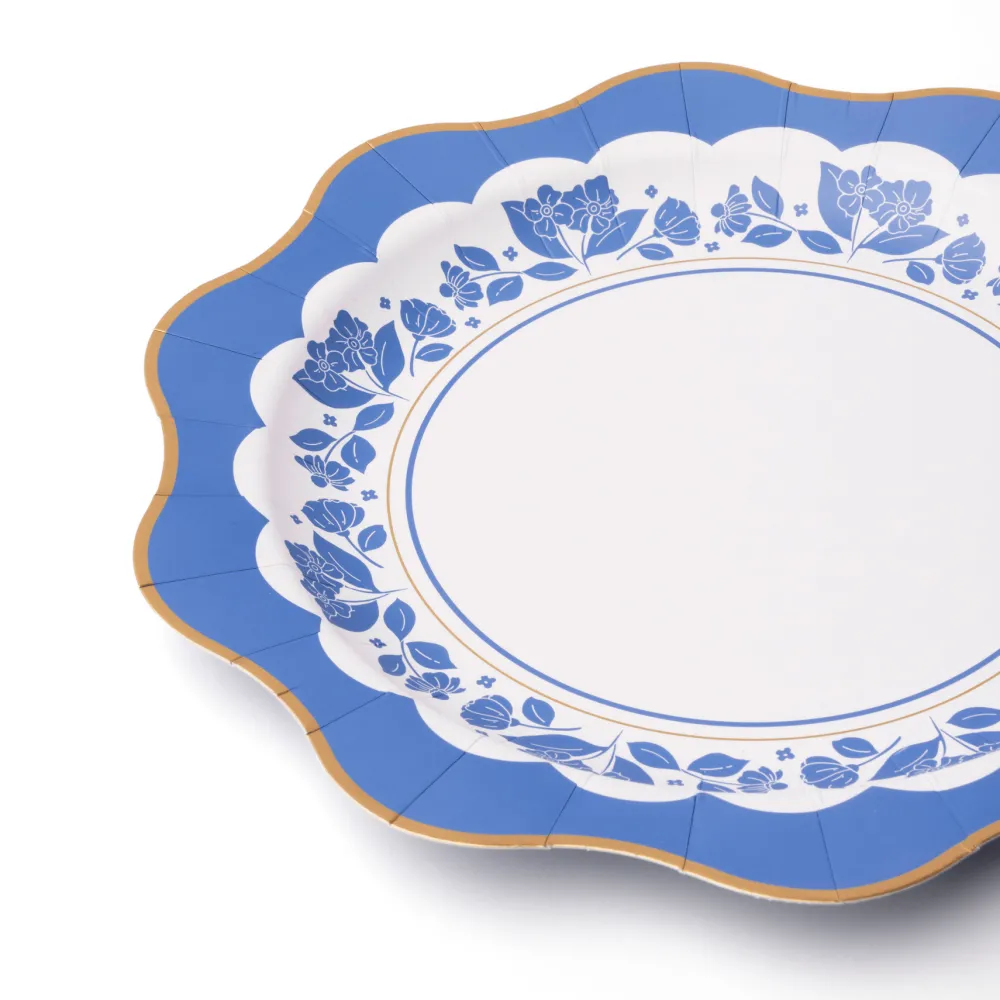 Discount Bonjour Fete Belle Blue Elegant Floral Dinner Plates