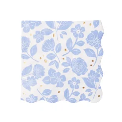 New Bonjour Fete Belle Blue Elegant Floral Dinner Napkins