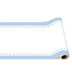 Outlet Bonjour Fete Belle Blue Lacy Floral Table Runner