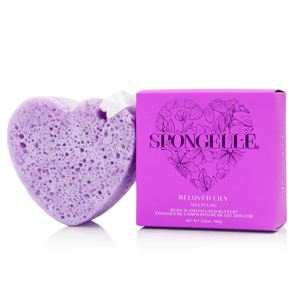 Clearance Spongellé Beloved Lily Heart Buffer Sponge