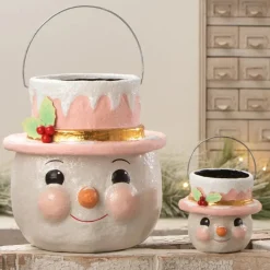 Best Bethany Lowe Designs, Inc. Bethany Lowe Pastel Holly Hat Snowman, Small