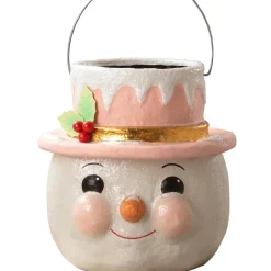 Best Bethany Lowe Designs, Inc. Bethany Lowe Pastel Holly Hat Snowman, Large