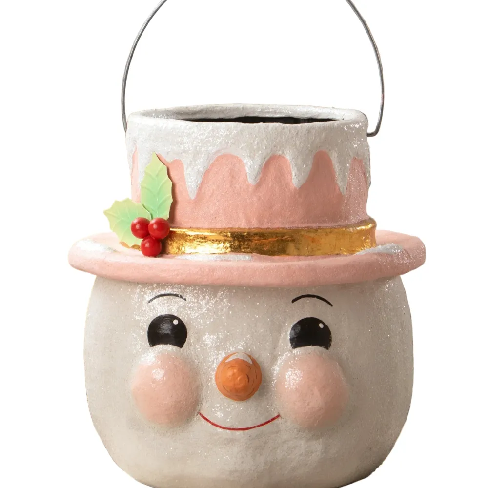 Best Bethany Lowe Designs, Inc. Bethany Lowe Pastel Holly Hat Snowman, Large
