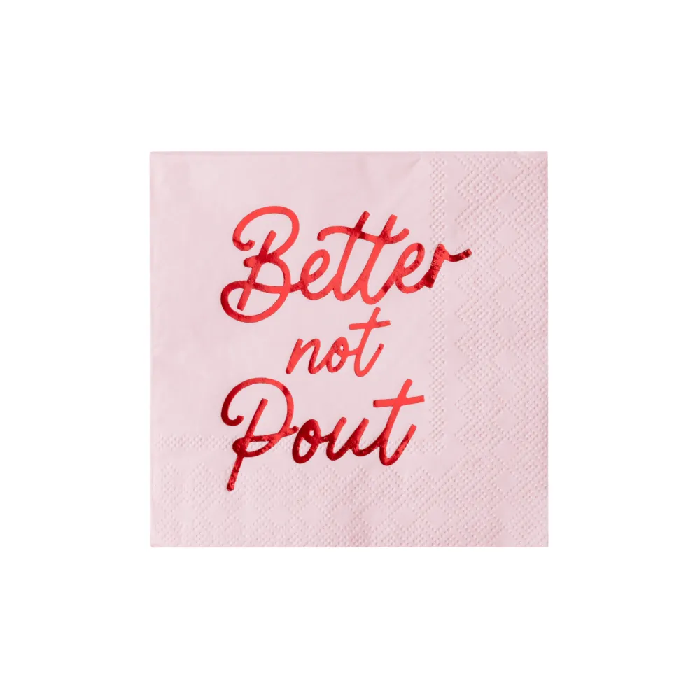 Clearance Bonjour Fete Better Not Pout Cocktail Napkins
