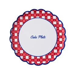 New Bonjour Fete Betty Crocker™ X Red Gingham Cake Plates