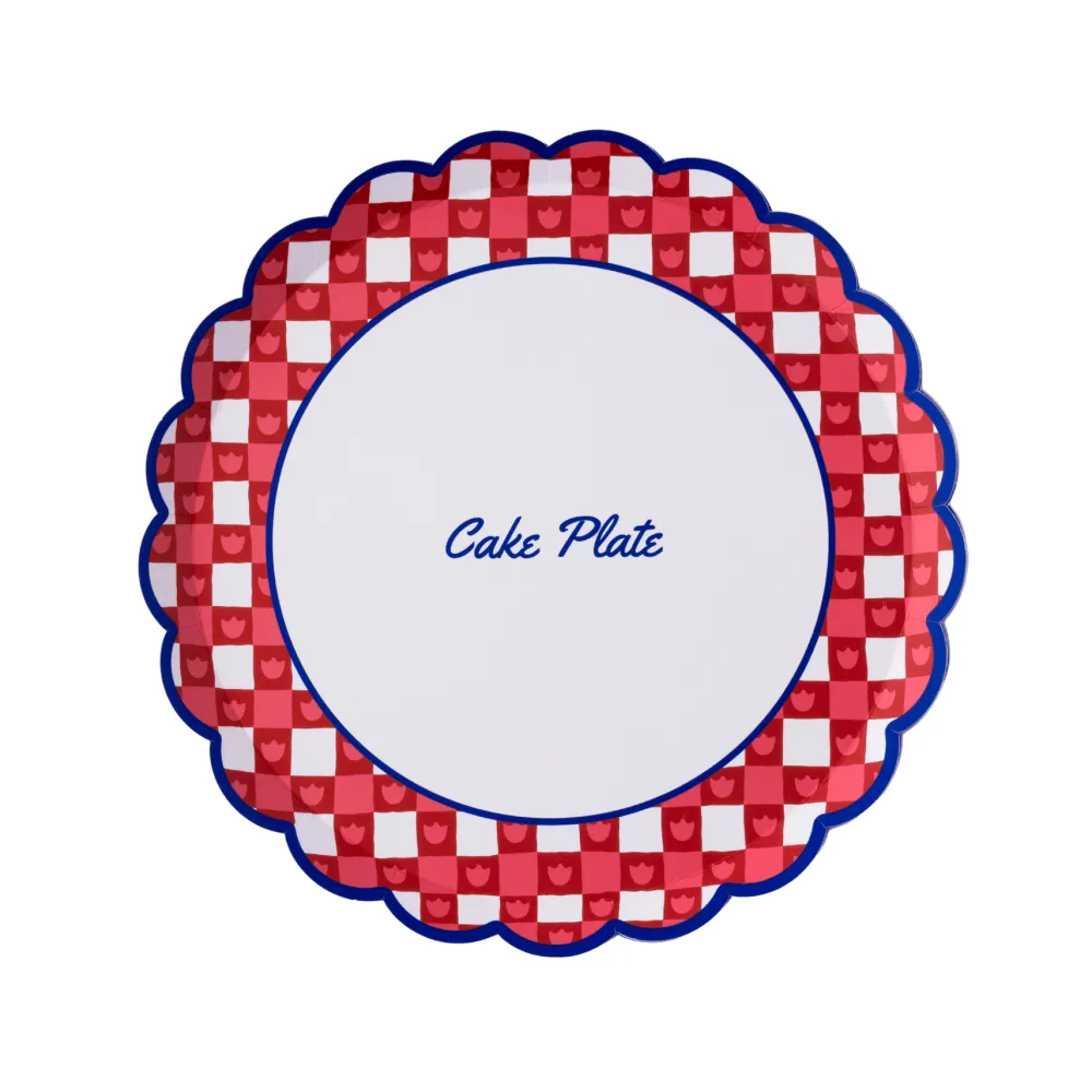 New Bonjour Fete Betty Crocker™ X Red Gingham Cake Plates