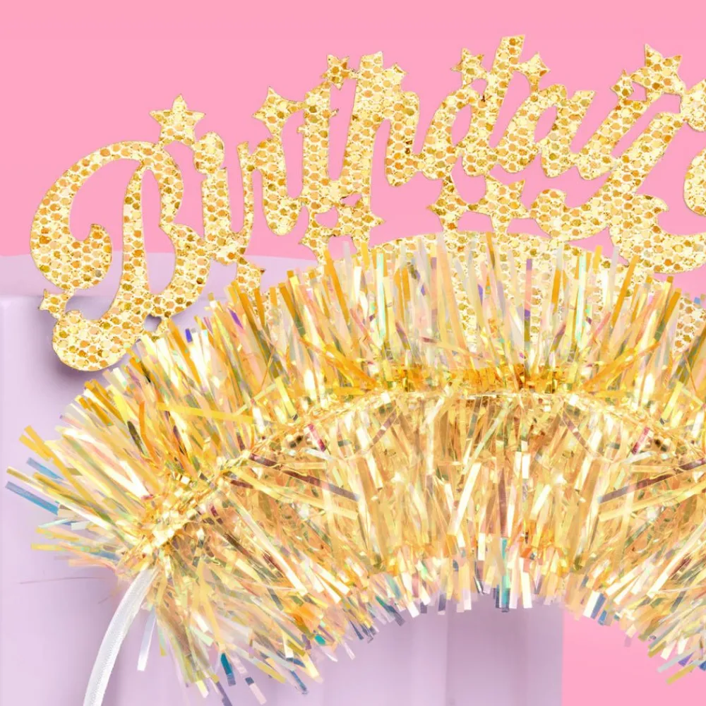 Best xo, Fetti Birthday Girl Gold Fringe Headband