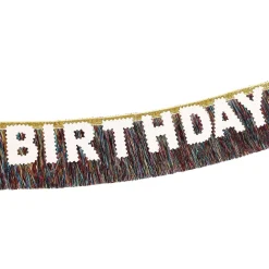 Online Packed Party Birthday Vibes Tinsel & Glitter Sash