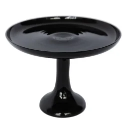 Estelle Colored Glass Black Glass Cake Stand