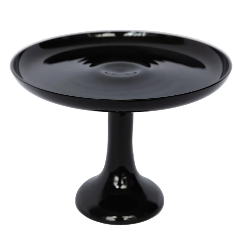 Estelle Colored Glass Black Glass Cake Stand
