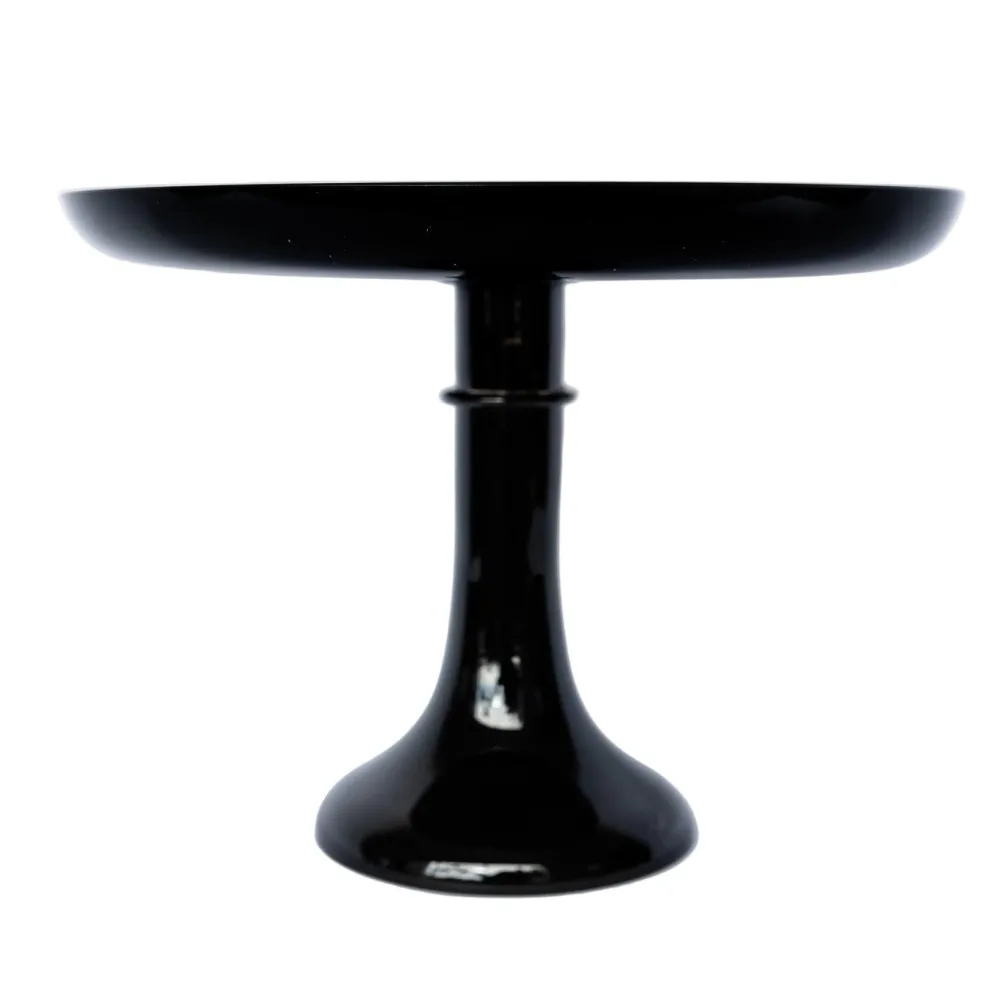 Estelle Colored Glass Black Glass Cake Stand