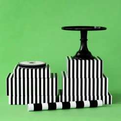 Best Bonjour Fete Black Noire Cabana Stripe Display Box Risers