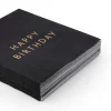 Best Bonjour Fete Black Noir Happy Birthday Cocktail Napkins