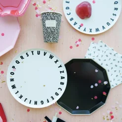 Hot Bonjour Fete Black Noir Premium Dinner Plates