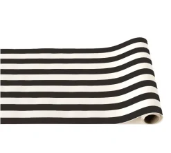 Best Bonjour Fete Black Noir Signature Cabana Stripe Table Runner