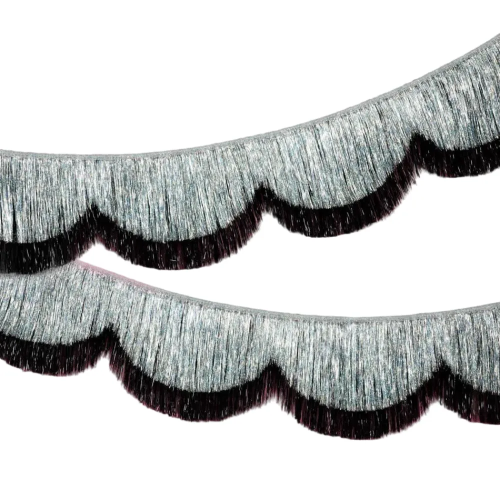 xo, Fetti Black & Silver Scallop Fringe Banner