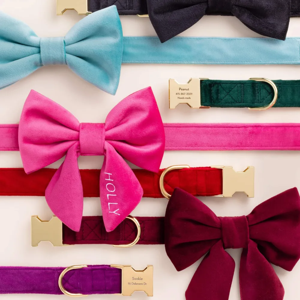 Outlet The Foggy Dog Black Velvet Dog Bow Tie