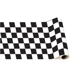 Best Bonjour Fete Black & White Checker Table Runner