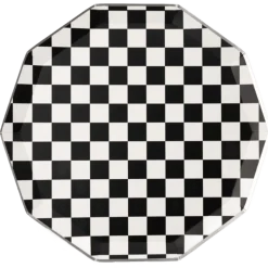 Outlet Bonjour Fete Black & White Signature Checker Large Plates