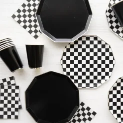 Outlet Bonjour Fete Black & White Signature Checker Large Napkins