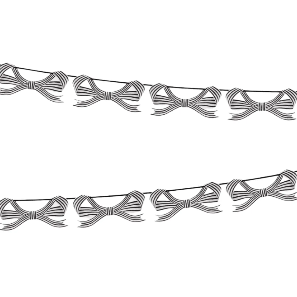 Discount Meri Meri Black & White Stripy Bow Garland