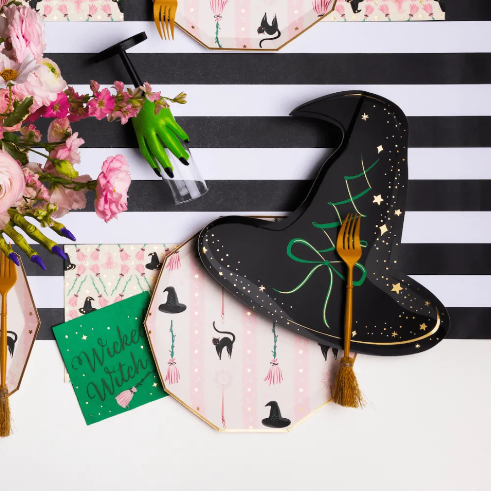 Clearance Bonjour Fete Black Witch Hat Large Plates