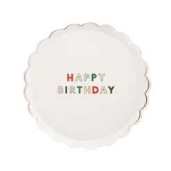 Clearance Bonjour Fete Blanc White Signature Happy Birthday Small Plates