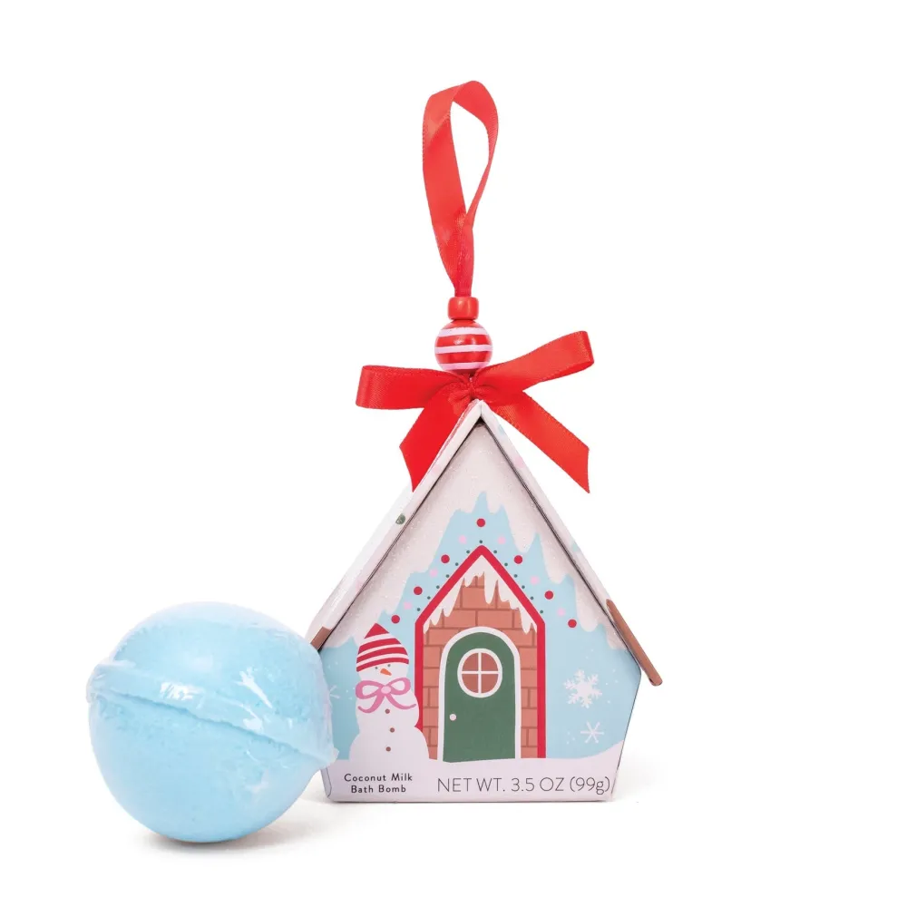 Online Cait + Co Blue Bath Bomb Christmas House Ornament