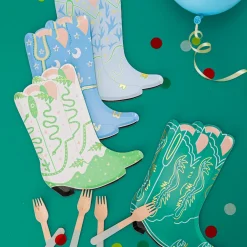 Outlet Jollity & Co. + Daydream Society Blue Cowboy Boot Shaped Plates