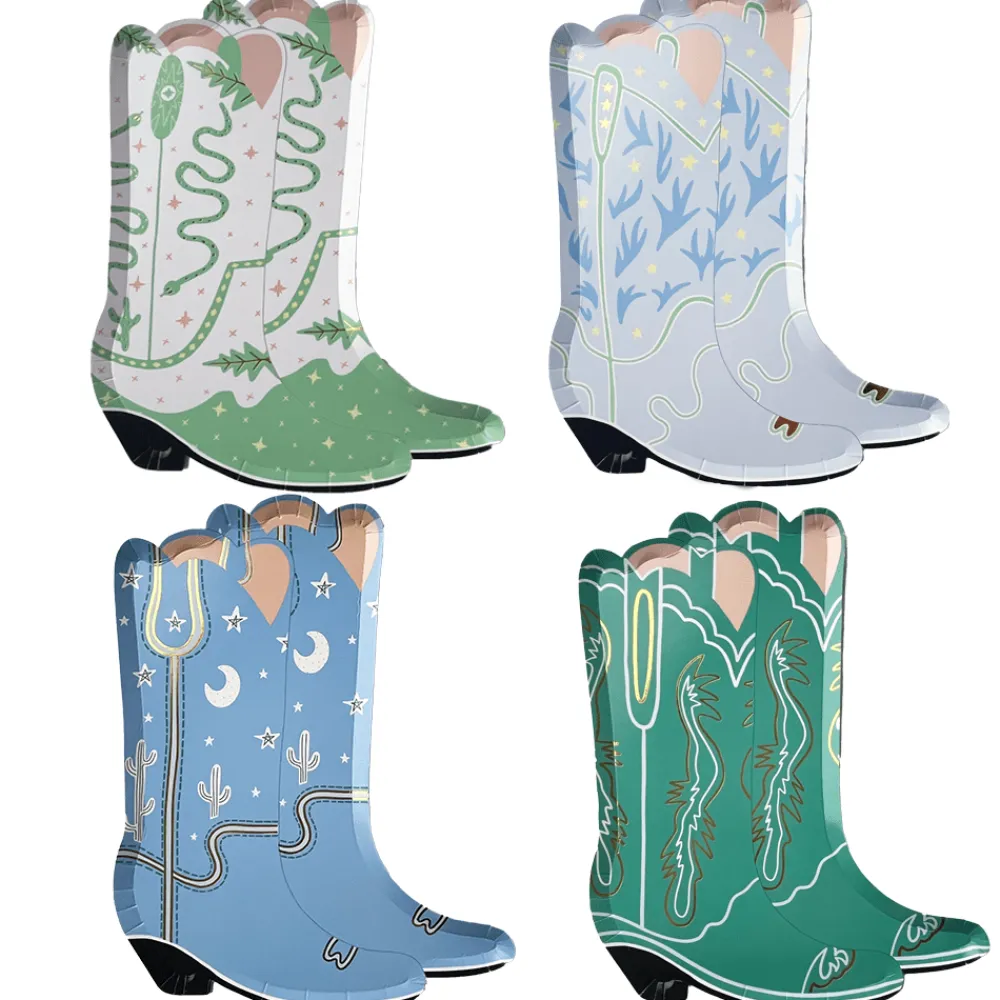 Outlet Jollity & Co. + Daydream Society Blue Cowboy Boot Shaped Plates