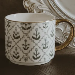Hot Sweet Water Decor Blue Floral Bone China Coffee Mug