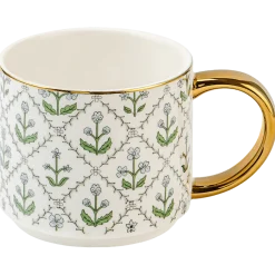 Hot Sweet Water Decor Blue Floral Bone China Coffee Mug