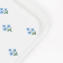 Best Trudie Blue Floral Hand-painted Enamelware Tray