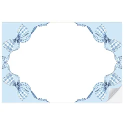 New Cami Monet Blue Gingham Bow Paper Placemats