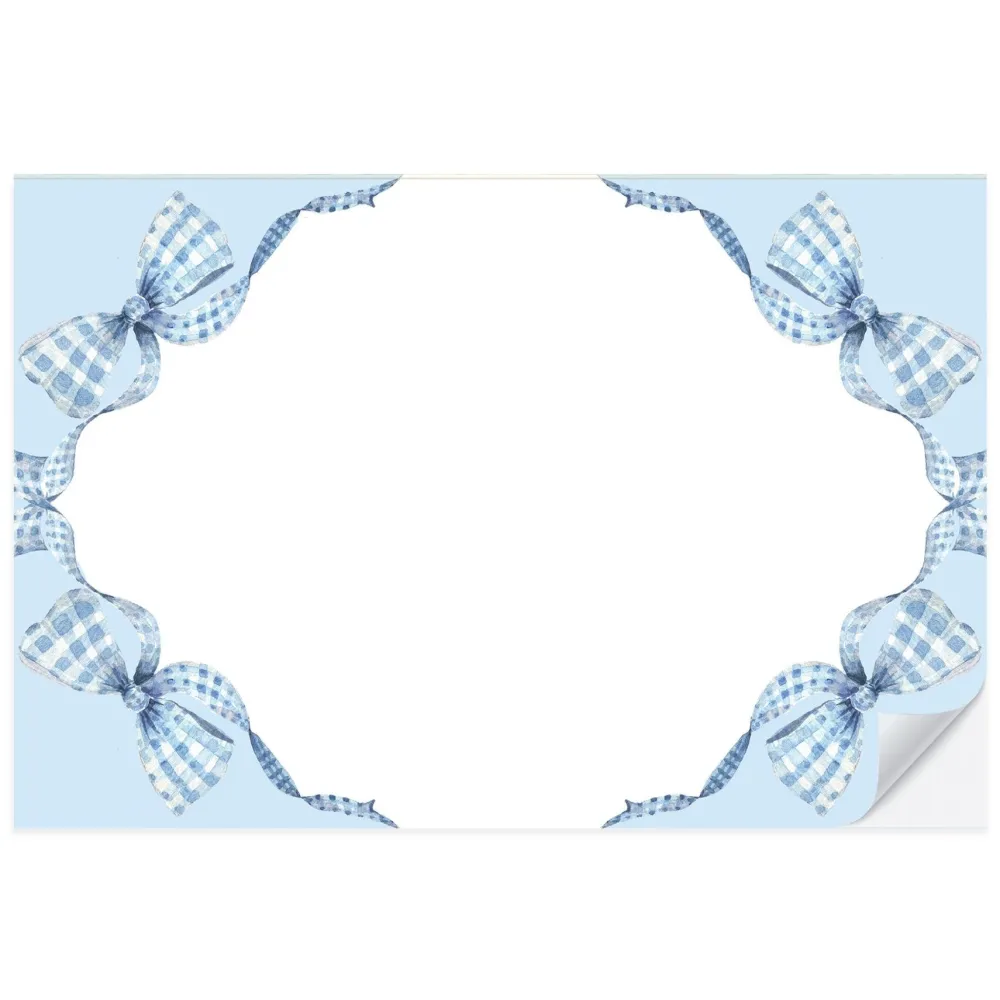 New Cami Monet Blue Gingham Bow Paper Placemats