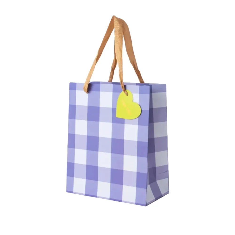 Taylor Elliott Designs Blue Gingham Gift Bag