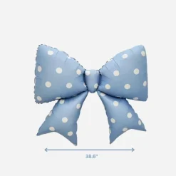 Discount Partybarco Blue Polka Dot Bow Foil Balloon